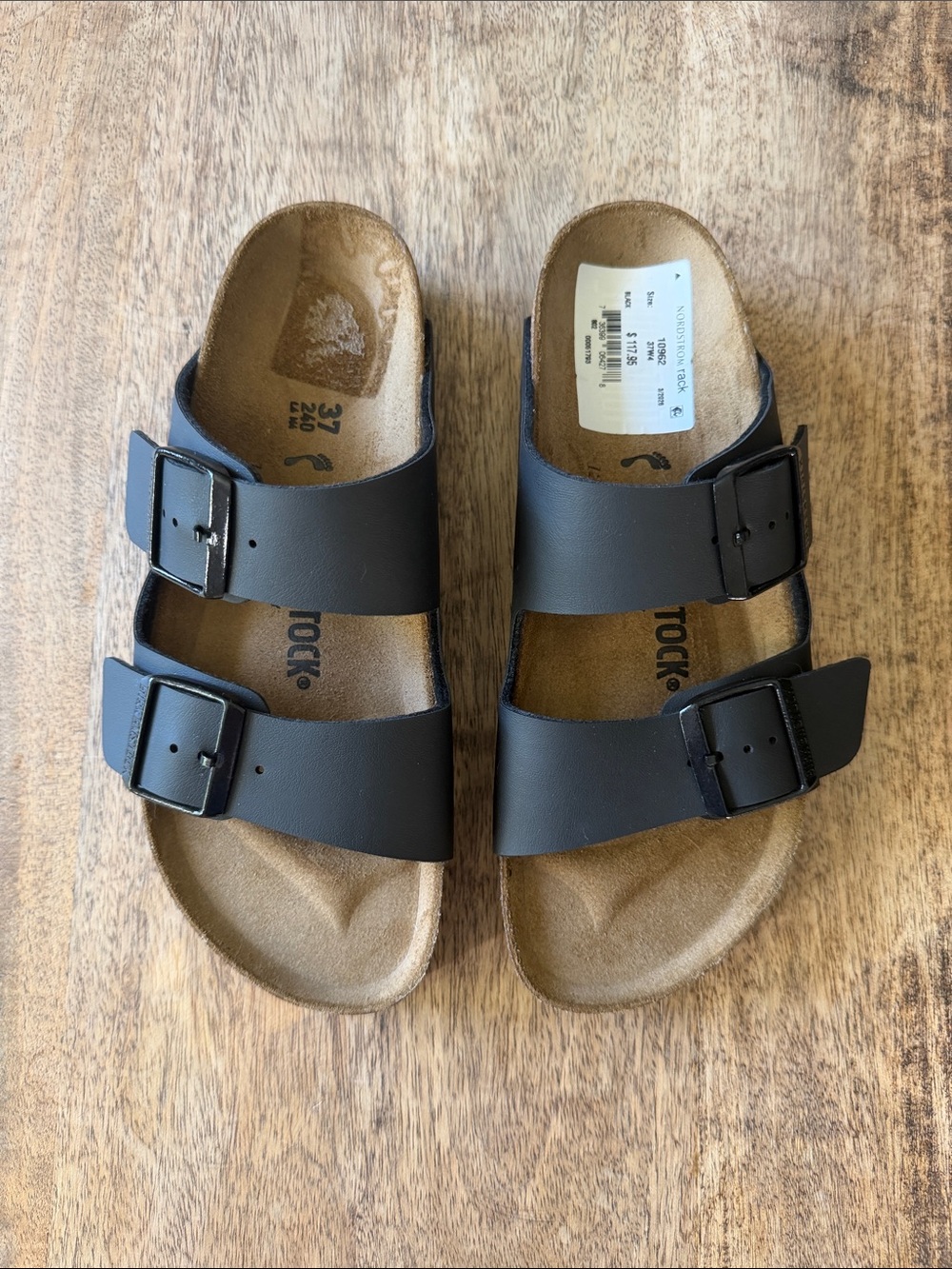 NWT Birkenstock Black Two-Buckle Arizona Sandals for Women